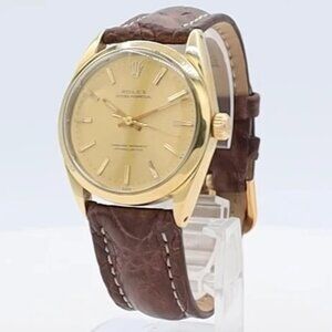 Vintage 34mm 1967 Rolex 1024 Oyster Perpetual Men's Wristwatch 1570 Gold FIlled